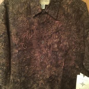 JOHARI WEST Men's XLT 100% Cotton Shirt Short Sleeves